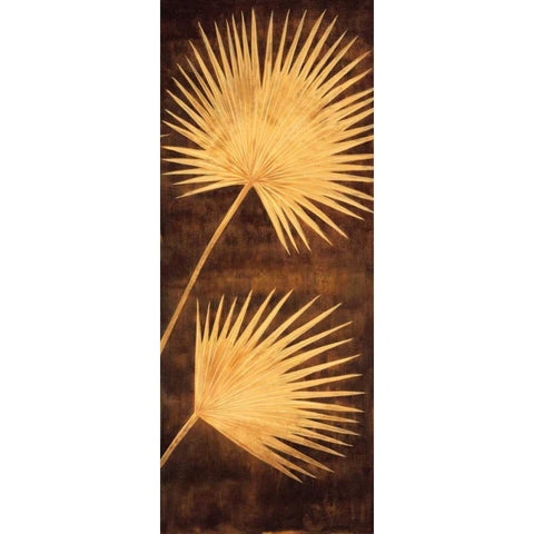 Fan Palm Triptych III Gold Ornate Wood Framed Art Print with Double Matting by Parks, David