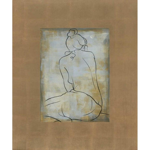 Femme assise II White Modern Wood Framed Art Print by Bennion, Dan