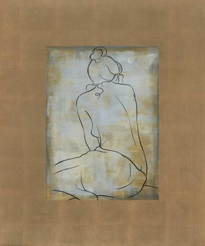 Femme assise II White Modern Wood Framed Art Print with Double Matting by Bennion, Dan