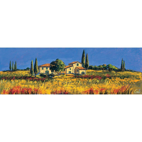 Campagna toscana Black Modern Wood Framed Art Print with Double Matting by Corallo, Daniela