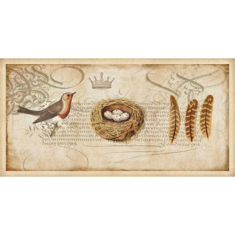 Nesting II Black Modern Wood Framed Art Print with Double Matting by Devellier, Deborah