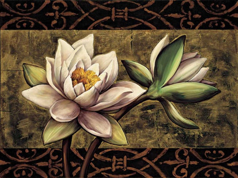 Everlasting I White Modern Wood Framed Art Print with Double Matting by Harper, Diane