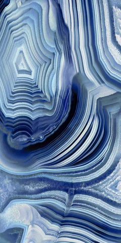 Agate Indigo I White Modern Wood Framed Art Print with Double Matting by Carson, Danielle