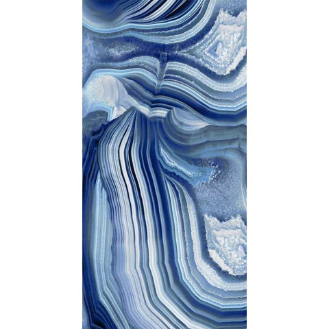 Agate Indigo II Black Modern Wood Framed Art Print with Double Matting by Carson, Danielle