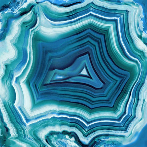 Agate in Aqua Black Modern Wood Framed Art Print with Double Matting by Carson, Danielle