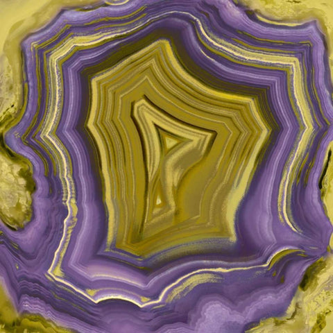 Agate in Purple and Gold I Gold Ornate Wood Framed Art Print with Double Matting by Carson, Danielle