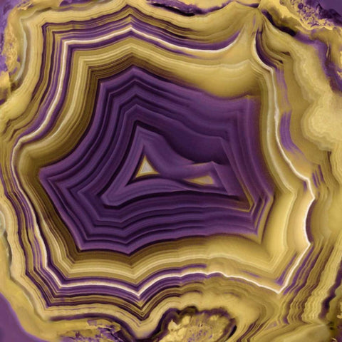 Agate in Purple and Gold II Gold Ornate Wood Framed Art Print with Double Matting by Carson, Danielle