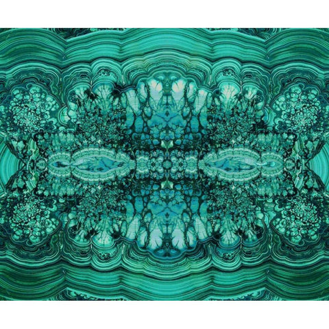 Majestic Malachite Black Modern Wood Framed Art Print with Double Matting by Carson, Danielle