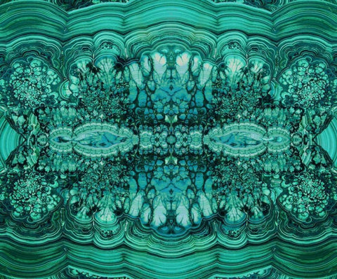 Majestic Malachite White Modern Wood Framed Art Print with Double Matting by Carson, Danielle