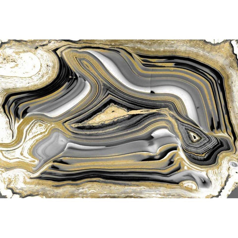 Elegant Agate I Black Modern Wood Framed Art Print with Double Matting by Carson, Danielle