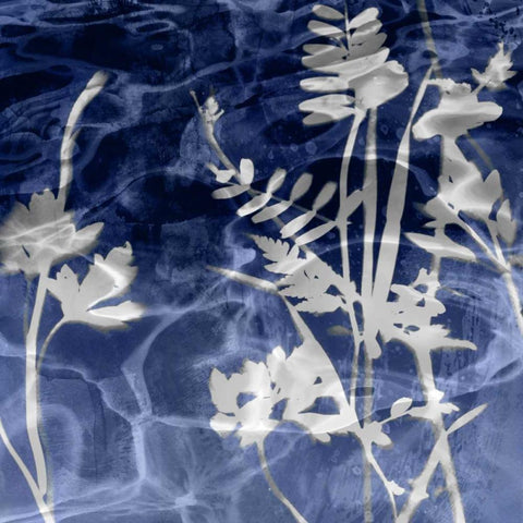 Indigo Nature I White Modern Wood Framed Art Print by Carson, Danielle