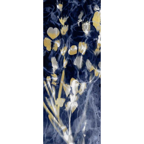 Indigo Nature with Gold I White Modern Wood Framed Art Print by Carson, Danielle