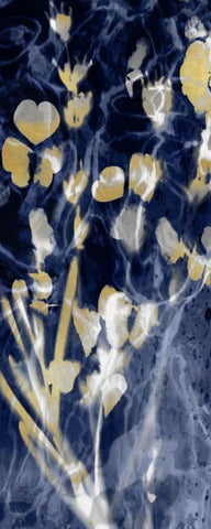 Indigo Nature with Gold I Black Ornate Wood Framed Art Print with Double Matting by Carson, Danielle