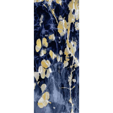 Indigo Nature with Gold II Black Modern Wood Framed Art Print with Double Matting by Carson, Danielle