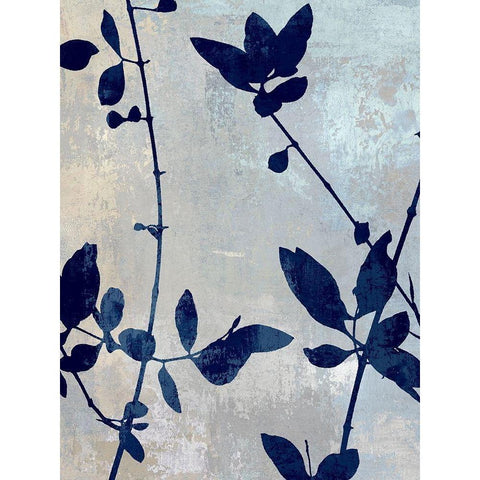 Nature Blue Silhouette II White Modern Wood Framed Art Print by Carson, Danielle