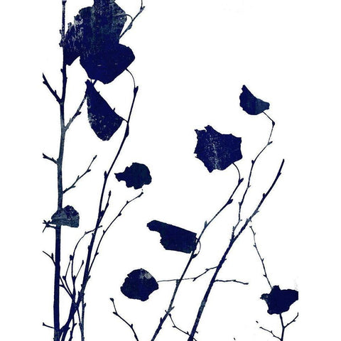 Nature Indigo Blue II Black Modern Wood Framed Art Print by Carson, Danielle