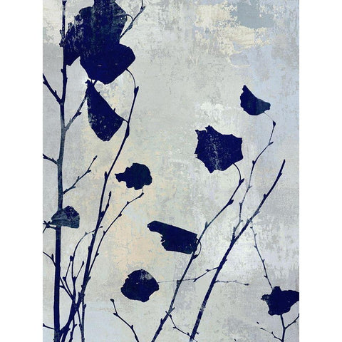 Nature Silhouette Blue III Black Modern Wood Framed Art Print by Carson, Danielle