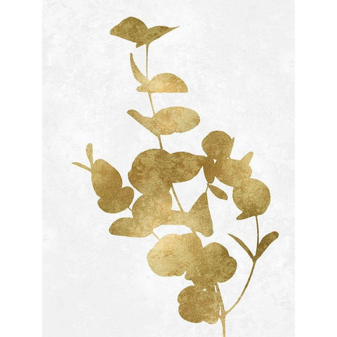 Nature Gold on White I Black Modern Wood Framed Art Print with Double Matting by Carson, Danielle