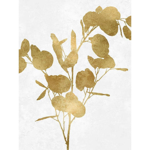 Nature Gold on White III White Modern Wood Framed Art Print by Carson, Danielle