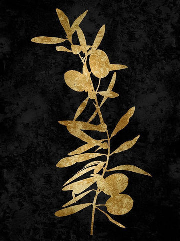 Nature Gold on Black IV White Modern Wood Framed Art Print with Double Matting by Carson, Danielle