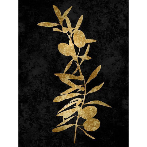 Nature Gold on Black IV Black Modern Wood Framed Art Print with Double Matting by Carson, Danielle