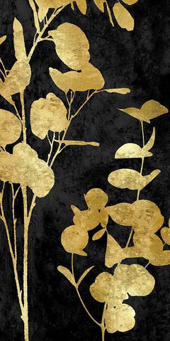 Nature Panel Gold on Black II White Modern Wood Framed Art Print with Double Matting by Carson, Danielle