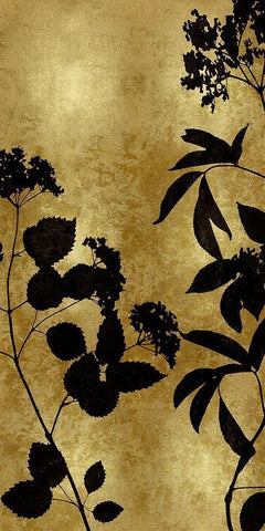 Nature Panel Black on Gold II Black Ornate Wood Framed Art Print with Double Matting by Carson, Danielle