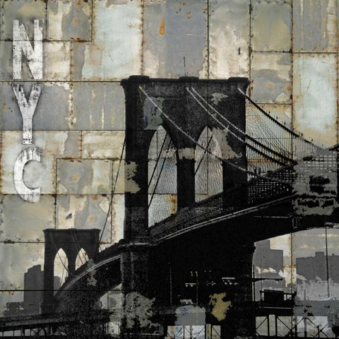 NYC Industrial I White Modern Wood Framed Art Print with Double Matting by Matthews, Dylan