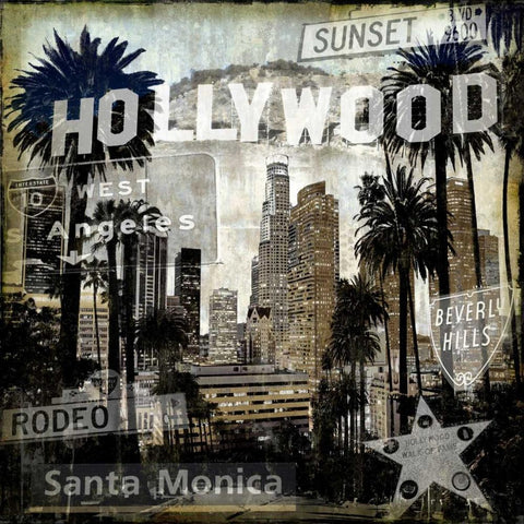 Landmarks L.A. White Modern Wood Framed Art Print with Double Matting by Matthews, Dylan