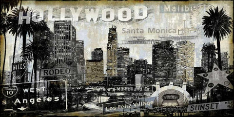 L.A. Perspectives White Modern Wood Framed Art Print with Double Matting by Matthews, Dylan