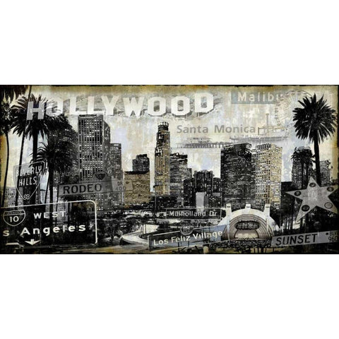L.A. Perspectives Black Modern Wood Framed Art Print by Matthews, Dylan