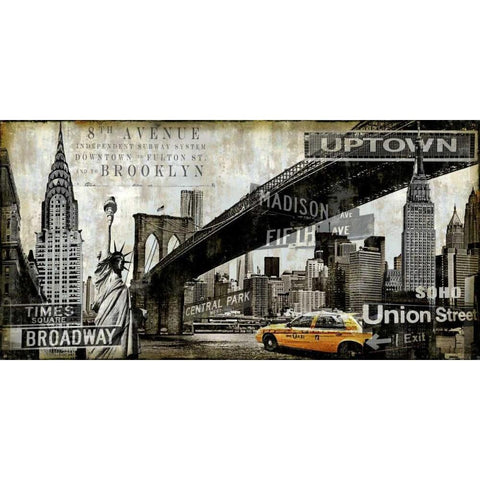 NY Perspectives Black Modern Wood Framed Art Print with Double Matting by Matthews, Dylan