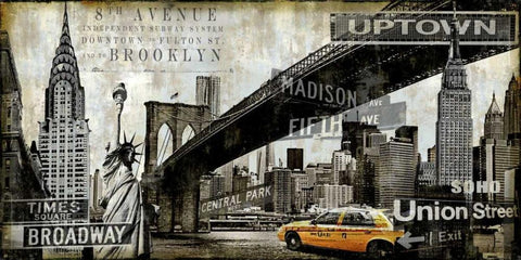 NY Perspectives White Modern Wood Framed Art Print with Double Matting by Matthews, Dylan