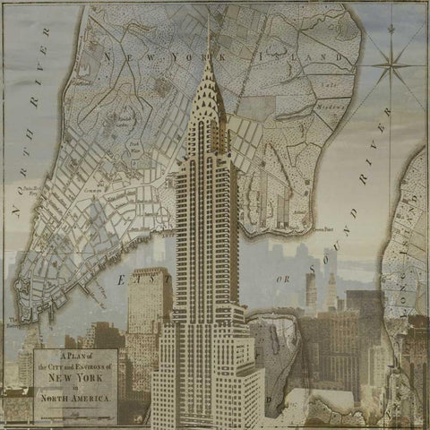 Vintage NYC II White Modern Wood Framed Art Print with Double Matting by Matthews, Dylan