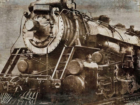 Locomotive Black Ornate Wood Framed Art Print with Double Matting by Matthews, Dylan