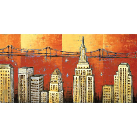 Manhattan I White Modern Wood Framed Art Print by Stewart, David