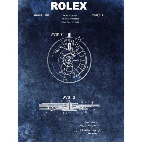 Rolex Calendar Time Piece - 195 Black Modern Wood Framed Art Print with Double Matting by Sproul, Dan