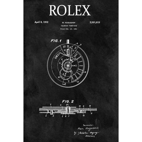 Rolex Calendar Time Piece - 195 Gold Ornate Wood Framed Art Print with Double Matting by Sproul, Dan