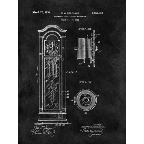 Automatic Clock Winding Mechan Gold Ornate Wood Framed Art Print with Double Matting by Sproul, Dan