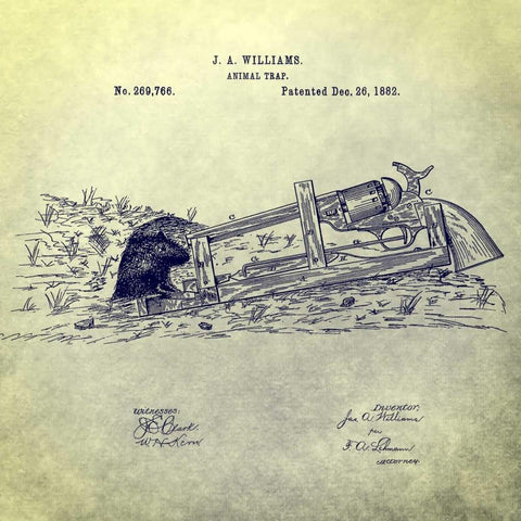 Animal Trap - 1882 Black Ornate Wood Framed Art Print with Double Matting by Sproul, Dan