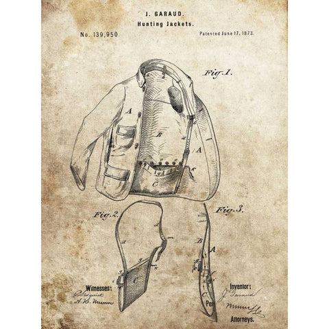 Hunting Jacket - 1873 Black Modern Wood Framed Art Print with Double Matting by Sproul, Dan