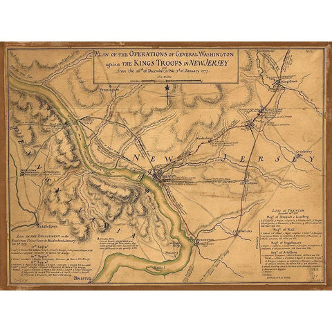 Plan of the operations - Gener Gold Ornate Wood Framed Art Print with Double Matting by Sproul, Dan