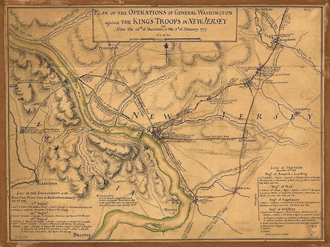 Plan of the operations - Gener Black Ornate Wood Framed Art Print with Double Matting by Sproul, Dan