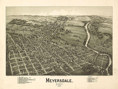 Meyersdale PA White Modern Wood Framed Art Print with Double Matting by Sproul, Dan