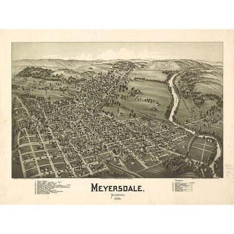 Meyersdale PA Gold Ornate Wood Framed Art Print with Double Matting by Sproul, Dan