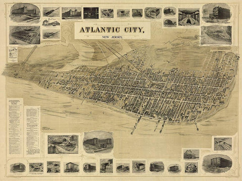 Atlantic City Black Ornate Wood Framed Art Print with Double Matting by Sproul, Dan