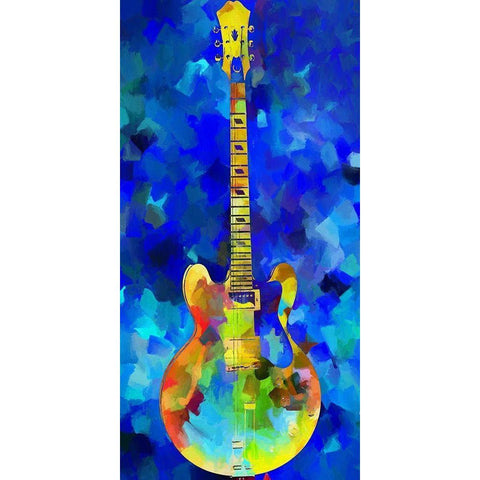 Guitar Black Modern Wood Framed Art Print with Double Matting by Sproul, Dan