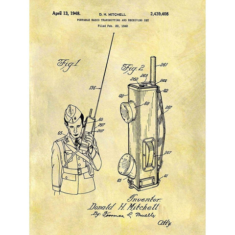Portable Radio 1948 White Modern Wood Framed Art Print by Sproul, Dan