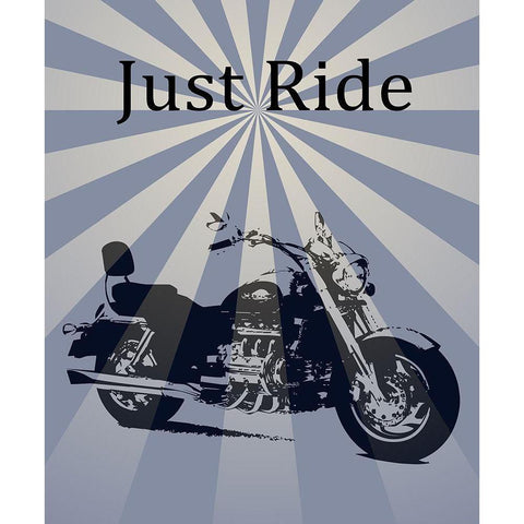 Just Ride White Modern Wood Framed Art Print by Sproul, Dan