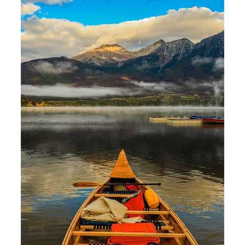 Canoe White Modern Wood Framed Art Print by Sproul, Dan